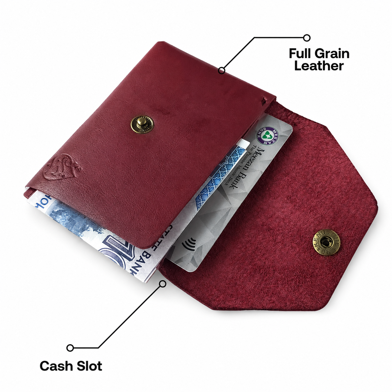 Tijarah™ Pull Up Wallet – Vintage Maroon